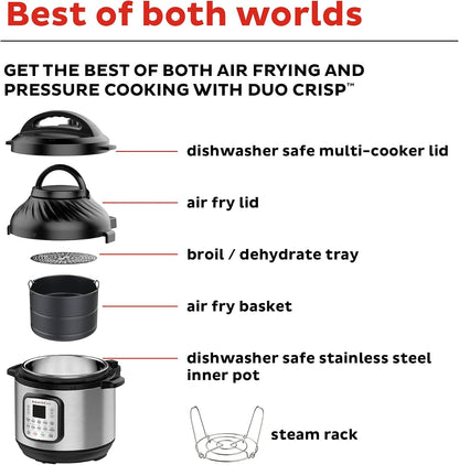 Instant Pot® Duo™ Crisp™ + Air Fryer 8QT Multi-Use Pressure Cooker